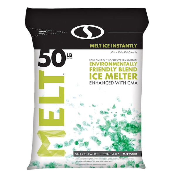 Resealable Bag Premium Environmentally-Friendly Blend Ice Melter w/ CMA